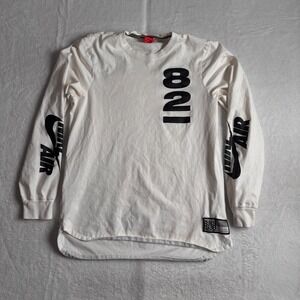 Nike Air 82 Pivot V3 Tee Shirt Men's Medium White Modern Legend Long Sleeve *